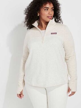 Vineyard Vines Tan Cream The Shep Shirt Quarter Zip Sweatshirt XL